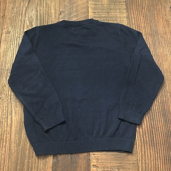 Boboli Navy Blue V- Neck Sweater with Grey Suede Elbow Patches / Boys 5 - Picture 8 of 8